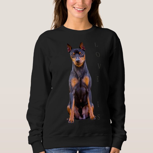 Sweatshirt Miniature Pinscher Chien Maman Papa T Love Puppy P (Devant)