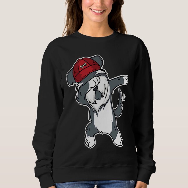 Sweatshirt Miniature Schnauzer faisant le dab (Devant)