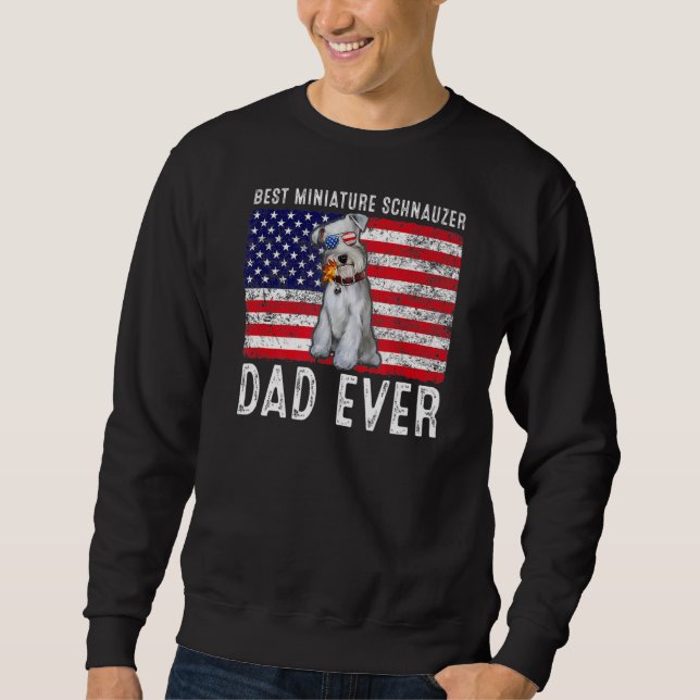 Sweatshirt Miniature Schnauzer Papa Américain Drapeau Chien p (Devant)