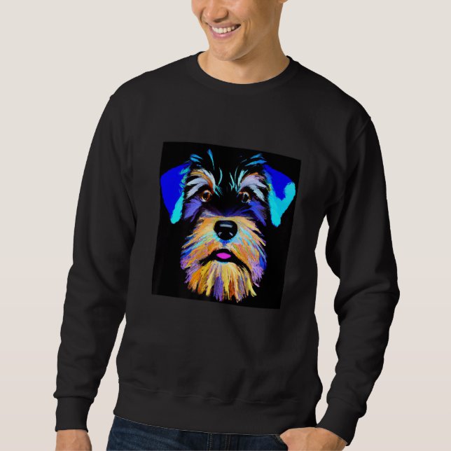 Sweatshirt Miniature schnauzer puppy cute pup doggy schnauzer (Devant)