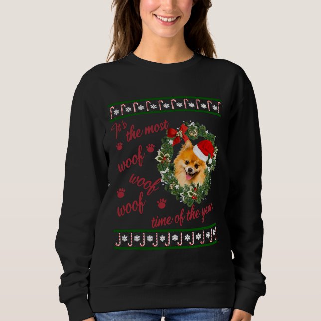 Sweatshirt Miniature Spitz Pomeranian Merry (Devant)
