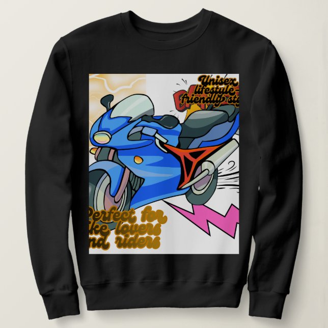 Sweatshirt Minimal Bike Art Graphic – Modern Motorcycle (Design devant)