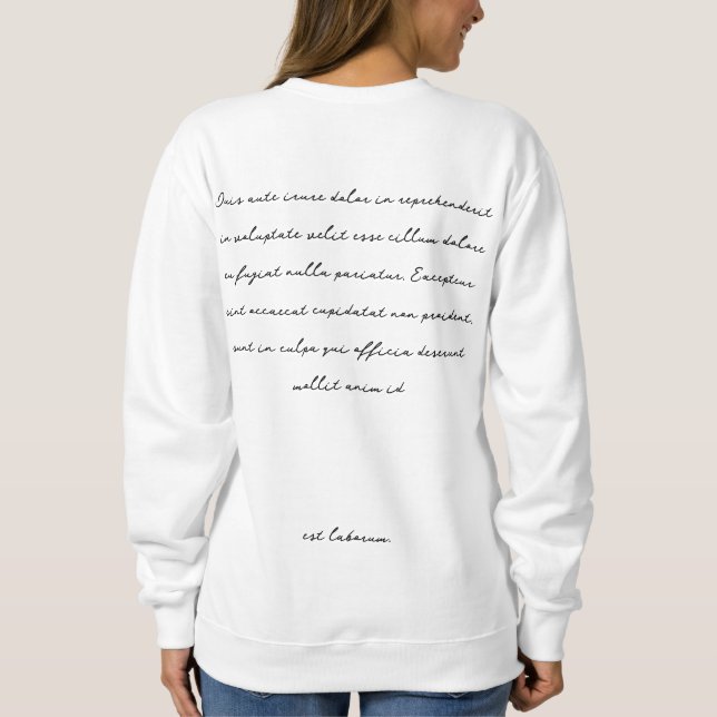 Sweatshirt Minimal Script Écriture Manuscrite Élégante Esthét (Dos)