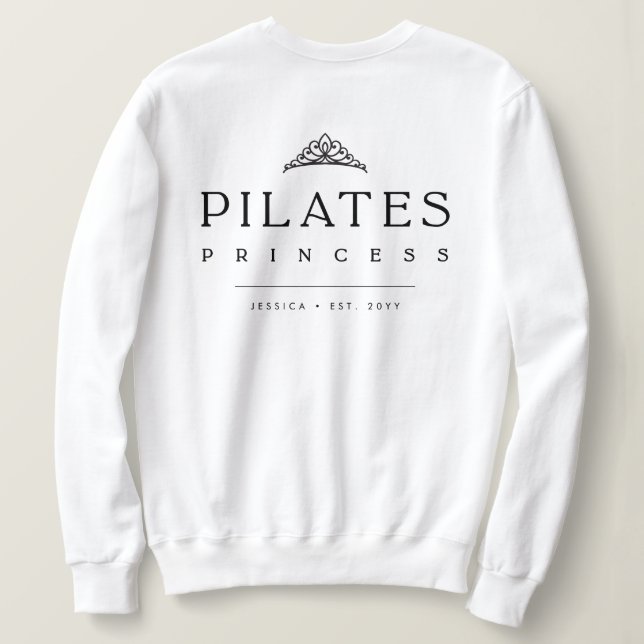 Sweatshirt Minimalist Black and White Simple Pilates Princess (Design dos)