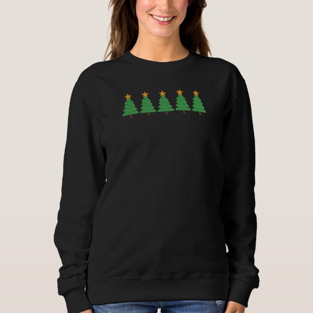 Sweatshirt Minimalist Christmas Tree Lineup Simple Holiday  (Devant)