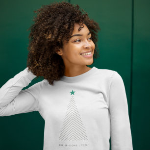 Sweatshirt Minimaliste de la trée de Christma Green Star Sc