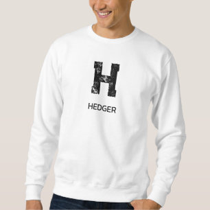 SWEATSHIRT MINIMALISTE NOIR MONOGRAMME À UNE LETTRE NOM BLANC