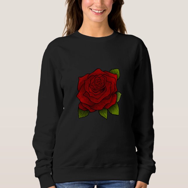 Sweatshirt Mininimalisme Rose rouge (Devant)