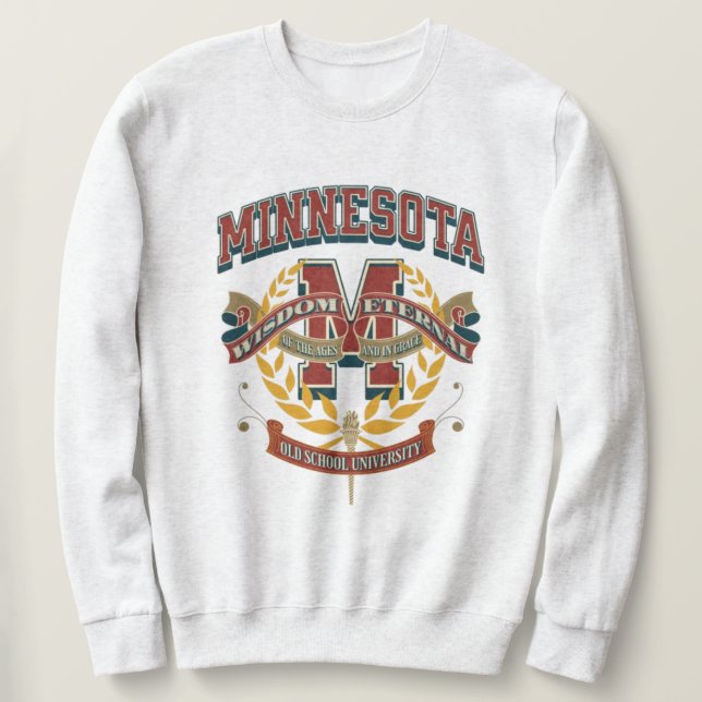 Sweatshirt Minnesota Varsity letter monogram M university (Design devant)