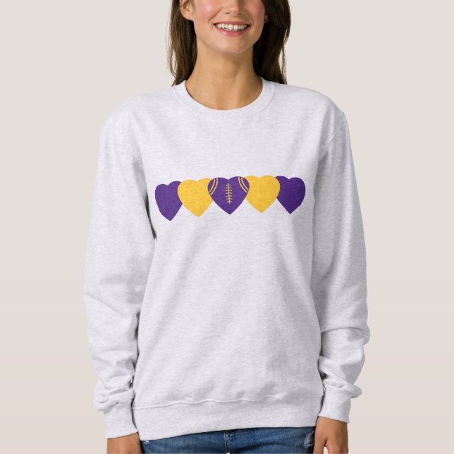 Sweatshirt Minnesota Vikings Heart Football Dark (Devant)
