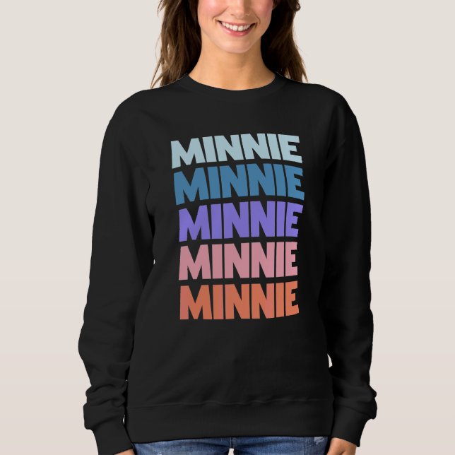 Sweatshirt Minnie Texte Répété Moderne (Devant)