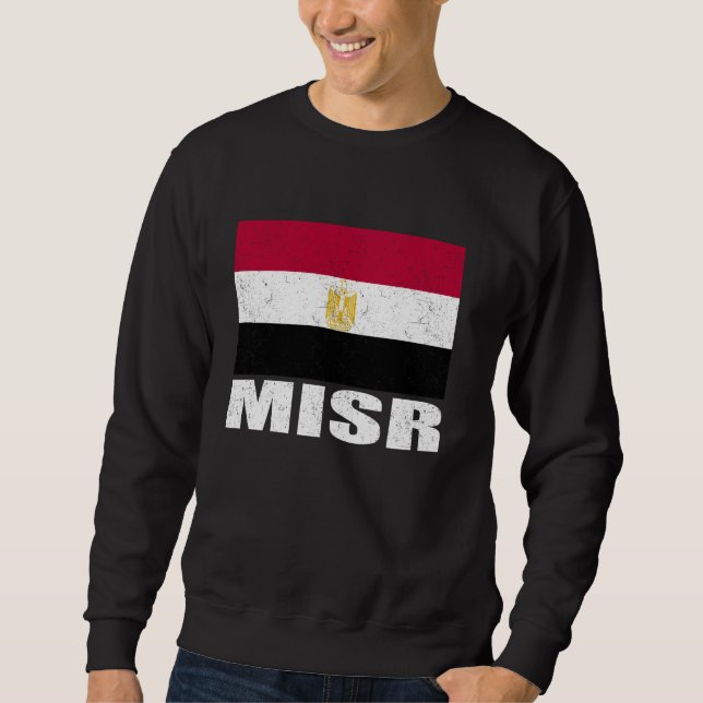 Sweatshirt Misr Drapeau Grunge Souvenir Vintage Egypte (Devant)