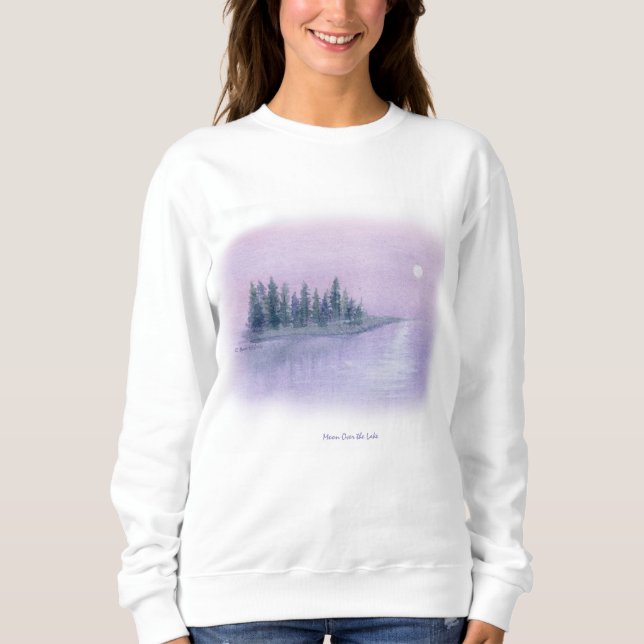 Sweatshirt Misty Night Purple Haze Moon Risen au-dessus du la (Devant)