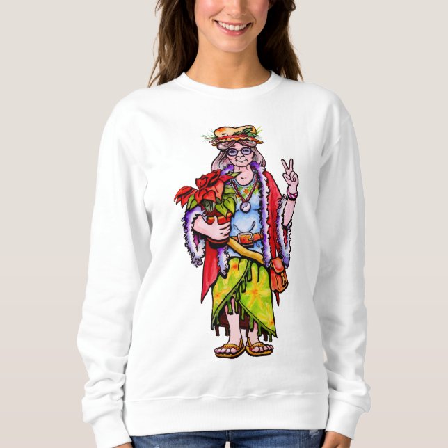 Sweatshirt Mme Hippie Père Noël (Devant)