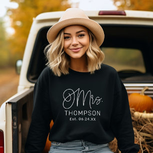 Sweatshirt Mme Monogramme Calligraphié Mariée