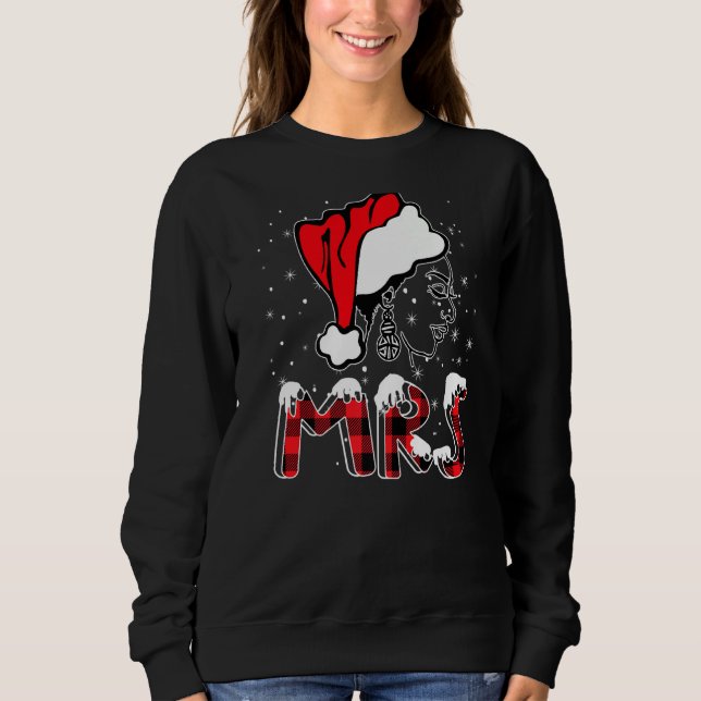 Sweatshirt Mme Père Noël Black Claus Melanin African Christma (Devant)