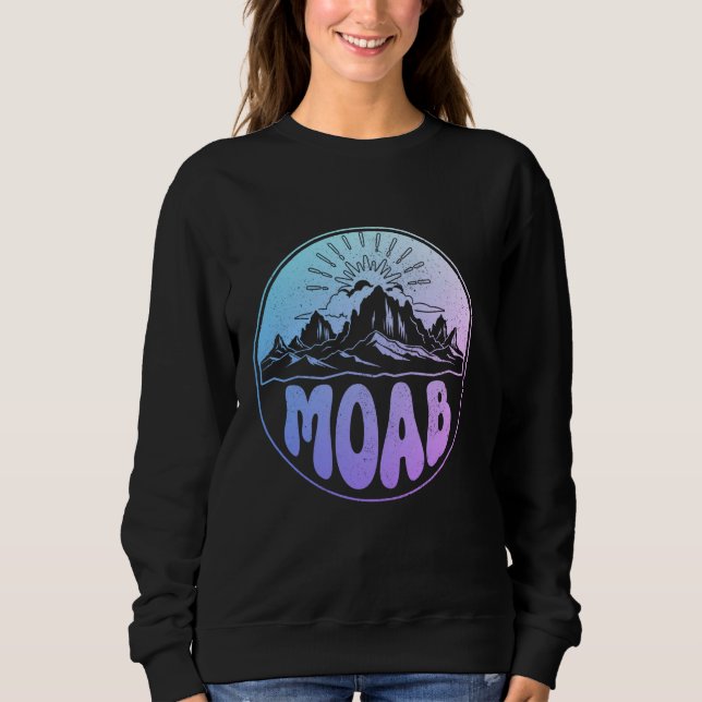 Sweatshirt Moab Utah Montagnes Rétro Vintage (Devant)