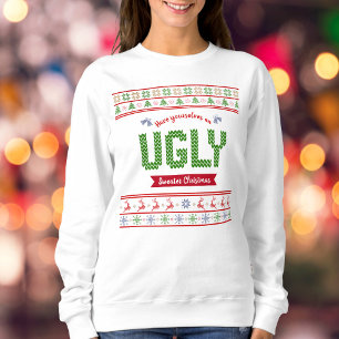 Sweatshirt Moche rouge vert Noël Tacky Nordic Knit Motif