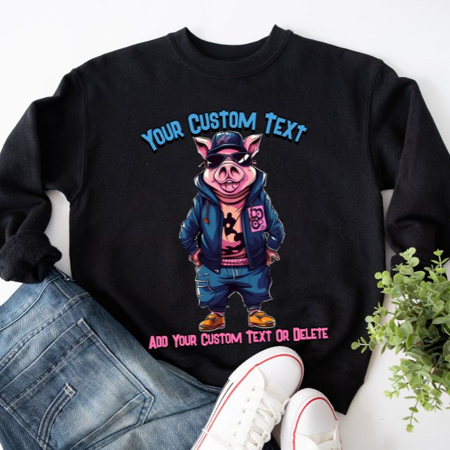 Sweatshirt Mode Animale Cochon Élégant (Créateur téléchargé)