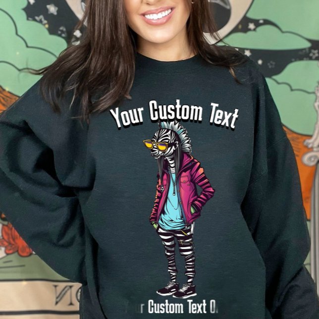Sweatshirt Mode Animale Zèbre Élégant et Drôle (Créateur téléchargé)