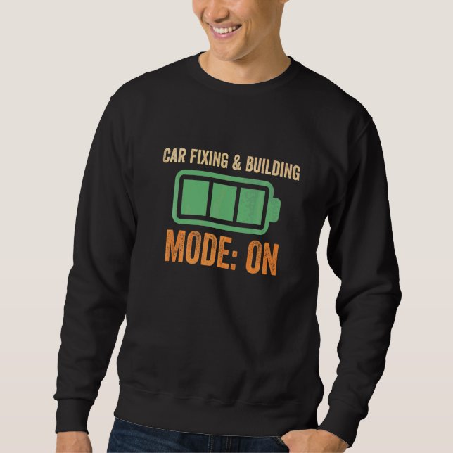 Sweatshirt Mode Construction et Réparation de Voiture sur Bat (Devant)