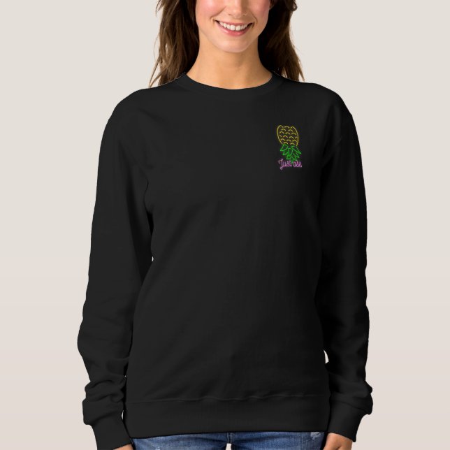 Sweatshirt Mode de fête à l'envers de l'ananas Swinger Vanill (Devant)