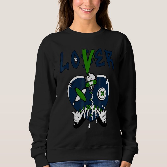 Sweatshirt Mode de rue audacieuse bleue Heart Dripping 13s as (Devant)