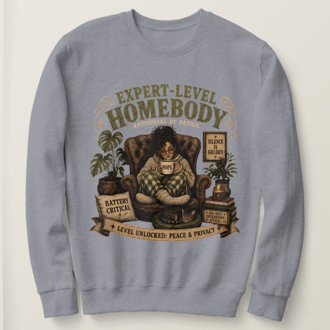 Sweatshirt Mode de vie d'introverti cosy (Design devant)