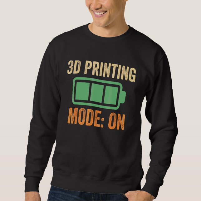 Sweatshirt Mode d'impression 3D sur conception de batterie (Devant)
