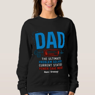 Sweatshirt Mode Économie d'Énergie Bleu pour Papa Technophile