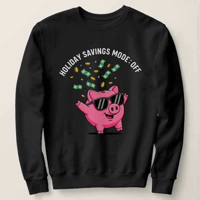 Sweatshirt Mode Économies de Fêtes : DÉACTIVÉ – Cochon de Noë (Design devant)