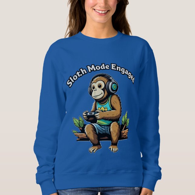 Sweatshirt Mode Paresseux Activé Drôle Détente Vibes (Devant)