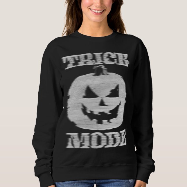 Sweatshirt Mode Trick Citrouille Glitchy (Devant)