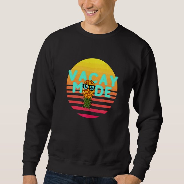 Sweatshirt Mode Vacances Rétro Swinger Ananas à l'envers   (Devant)