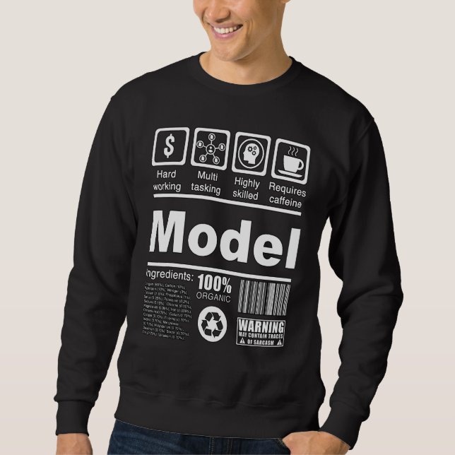 Sweatshirt Modèle de faits nutritionnels pour les modèles et  (Devant)