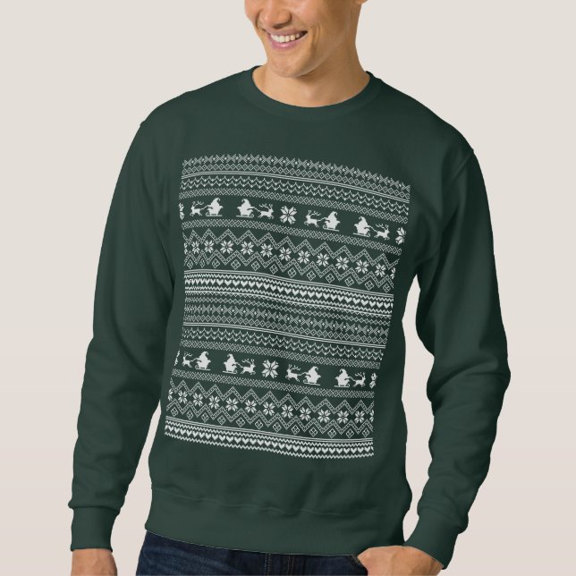Sweatshirt Modèle de pull de Noël avec le Père Noël (Devant)
