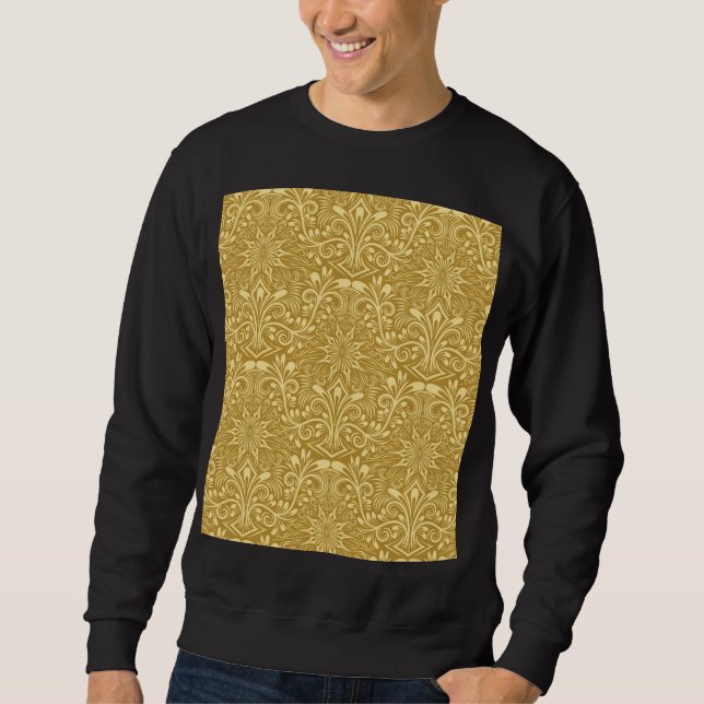 Sweatshirt Modèle Floral Baroque Damas d'or (Devant)