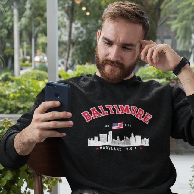 Sweatshirt Modern Baltimore Maryland Urban Skyline (Créateur téléchargé)