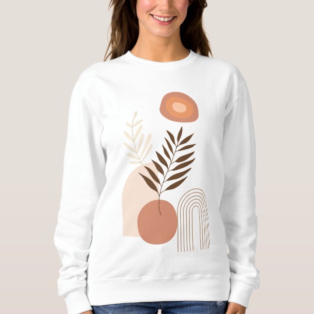 Sweatshirt Modern Boho Botanical | Positive Vibes  (Devant)
