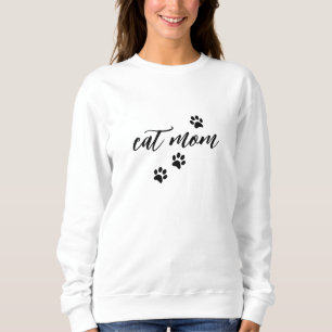 Sweatshirt Modern Cute Chat Maman Kitty Empreinte de patte Am