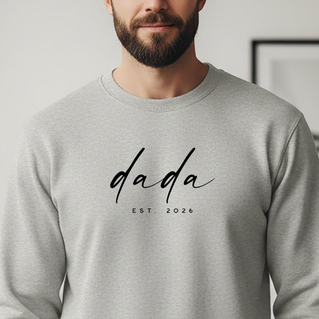 Sweatshirt Modern Script “Dada” Established, Dad Gift (Créateur téléchargé)