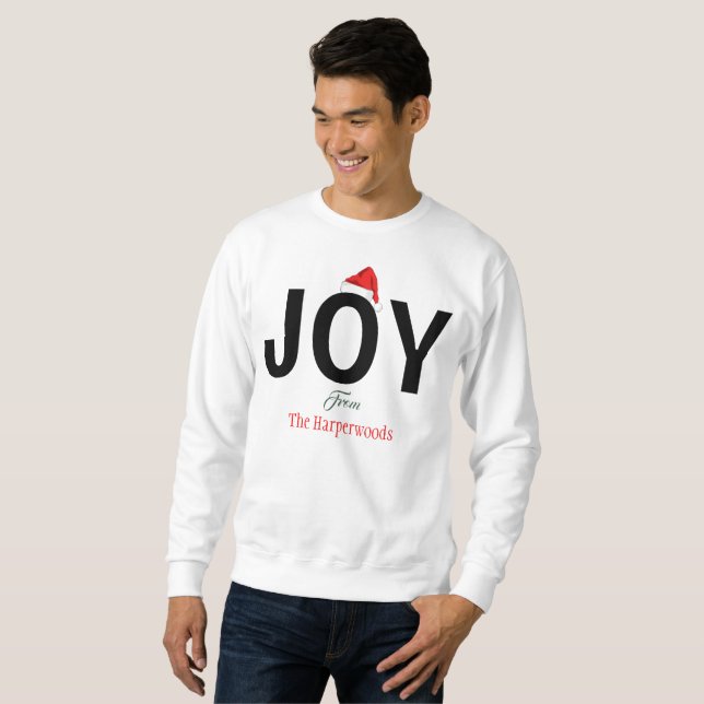 Sweatshirt Moderne Bold JOY Simple Élégante Famille de Noël (Devant entier)