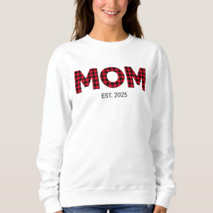 Sweatshirt Moderne Buffalo Plaid Maman Date d'établissement