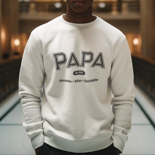 Sweatshirt Moderne Simple Bold Typographie Papa (Créateur téléchargé)