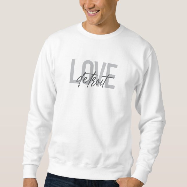 Sweatshirt Moderne, simple, cool, design urbain Amour Detroit (Devant)