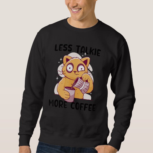 Sweatshirt Moins Talkie Plus Coffee Cat Boire Coffee Cats (Devant)
