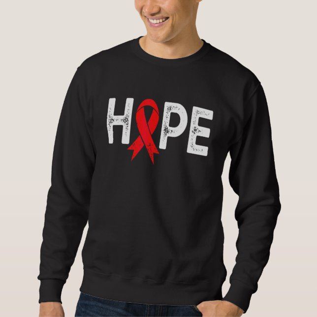Sweatshirt Mois de la sensibilisation au ruban rouge Hope Hiv (Devant)