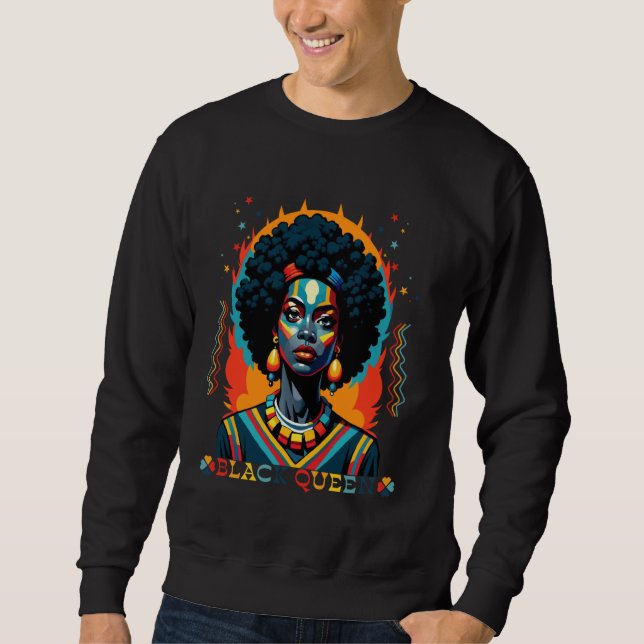 Sweatshirt Mois de l'histoire des Noirs Afro-Américains Reine (Devant)