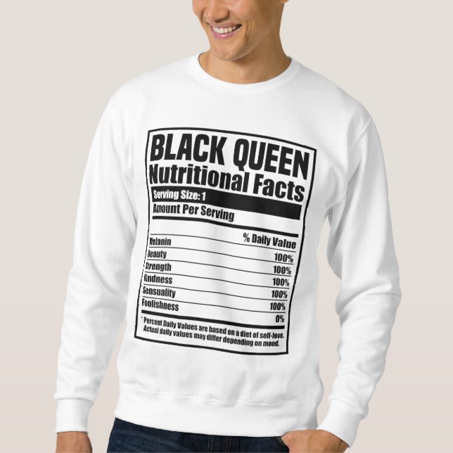 Sweatshirt Mois de l'histoire des Noirs Valeur nutritive Rein (Devant)
