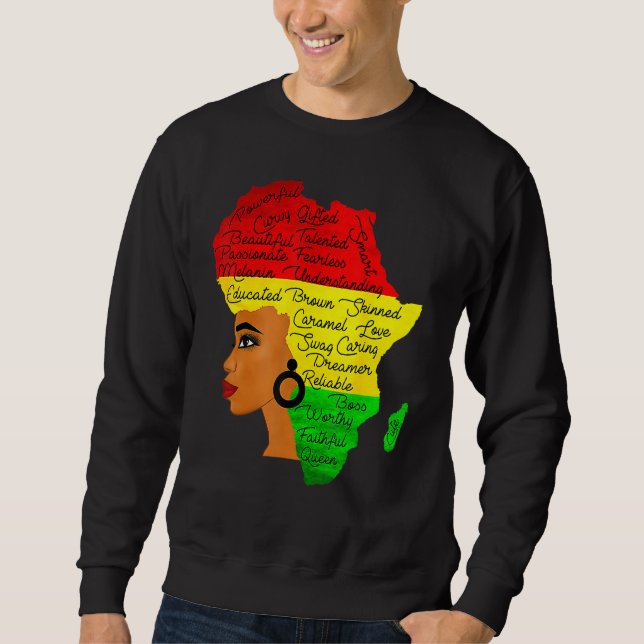 Sweatshirt Mois de l'histoire noire Afrique Mot de cheveux Af (Devant)